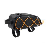 Tidgel Sacoche de vélo avec cordon élastique, étanche et mince, pour le triathlon, 24 x 9 cm, noir (orange)
