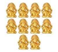Tidgel Statue d'éléphant Ganesh en résine - 3,1 x 2,4 cm - Décoration de dieu indien dorée pour maison, temple, bureau, méditation, salle de yoga - Taille S