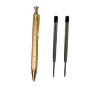 Tidgel Stylo à bille en laiton à action boulonnée, écriture lisse, outil de signature d'entreprise avec compatibilité de recharge G2 pour bureau et étudiants, or (type B + recharges)