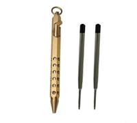 Tidgel Stylo à bille en laiton à action boulonnée, écriture lisse, outil de signature d'entreprise avec compatibilité de recharge G2 pour bureau et étudiants, or (type A + recharges)