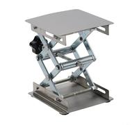Tidgel Table élévatrice manuelle en acier inoxydable - 100 x 100 mm - Plateforme réglable pour le travail du bois, la gravure, l'école, le laboratoire - Argent