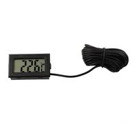Tidgel Thermomètre numérique avec écran LCD pour aquarium ou terrarium, plage de mesure -50 à +110 °C, câble de sonde noir de 5 m (3 mètres)