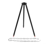 Tidgel Trépied réglable pour feu de camp, support robuste en alliage d'aluminium avec chaîne, grille de barbecue d'extérieur pour camping, randonnée, 123,5 cm