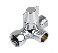 Tidgel Vanne Divergente Douche 3 Voies Laiton G1/2 Vanne Divergente(silver) | Laiton massif , valve à disque pour durable, finition anti-rayures, résistance à la rouille, usage longue durée