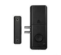 Tidgel Verrou de porte intelligent TUYA avec carte IC et télécommande d'application pour déverrouiller, alertes en temps réel, design dissimulé pour la sécurité de la maison, ABS noir, 20,9 x 12,4 x