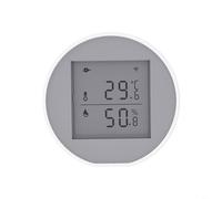 Tidgel Zigbee Capteur de température et d'humidité intelligent avec écran LCD, contrôle par application et alertes vocales, détecteur de climat LCD pour Alexa/Google Home, double alimentation