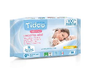 Tidoo Baby Care Lingette Compostable Calendula Non Parfumée Bio - 58 lingettes