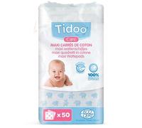 Tidoo Care Maxi Carrés Bébés En Coton Bio 50 Pièces