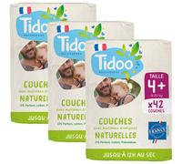 Tidoo Couche Écolabellisée France Taille 4+ 9-20kg 42 Pièces Promo 2+1 Gratuit
