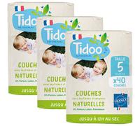 Tidoo Couche Écolabellisée France Taille 5 12-25kg 40 Pièces Promo 2+1 Gratuit