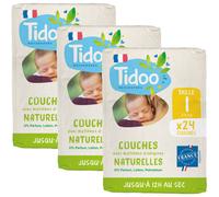 Tidoo Couche Écolabellisée Taille 1 2-5kg 26 Pièces Promo 2+1 Gratuit
