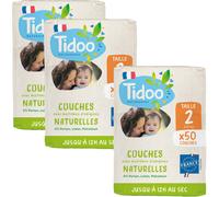Tidoo Couche Écolabellisée Taille 2 3-6kg 50 Pièces Promo 2+1 Gratuit