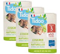 Tidoo Couche Écolabellisée Taille 3 4-9kg 50 Pièces Promo 2+1 Gratuit