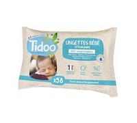 Tidoo Lingettes compostables à l'eau pure 58 pcs