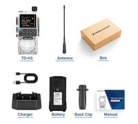 TIDRADIO TD H3 talkie-walkie longue portée programmation sans fil bande aérienne remorquage jambon Radio ensemble sans fil USB Rechargeable GMRS - Type TD-H3-Crystal