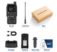 TIDRADIO TD H3 talkie-walkie longue portée programmation sans fil bande aérienne remorquage jambon Radio ensemble sans fil USB Rechargeable GMRS - Type TD-H3-Black