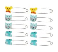 TIDTALEO 10 Pièces Épingle de Dessin Animé Boucle Sécurisée en Abs pour Couches et Vêtements, Fermeture Difficile à Ouvrir, Adaptée aux Bébés Mères, Lot de Couleur Couleur Aléatoire