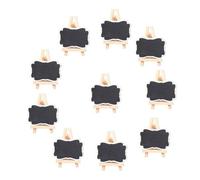 TIDTALEO 10 Tableaux Mémo Noirs en Bois avec Chevalet Portable, Mini Tableau Effaçable Rectangulaire pour Décoration et Marque-places, pour Bureau et Événements