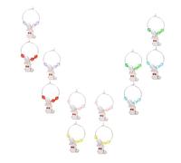 TIDTALEO 12 Pièces Marqueurs de Verres à Vin Alliage Charms pour Identifier Vos Tasses Accessoires de Bar Colorés