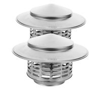 TIDTALEO 2 pièces Chapeau Cheminée INOX Protection Toiture Pluie Acier Inoxydable Chapeau Pare Pluie Extérieur pour Conduit de Cheminée Couverture et Facile à Installer