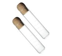 TIDTALEO 2 Pièces Infuseur à Thé en Verre Transparent avec Bouchon en Liège, Filtre à Thé Réutilisable pour Feuilles de Thé, Accessoire de Thé pour Tasses, Mugs et Théières, Filtre Clair