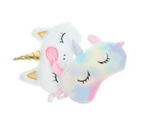 TIDTALEO 2 pièces Masque de Sommeil Licorne Peluche Cache-yeux Doux et Léger la Lumière pour Sommeil Profond Adapté Femmes