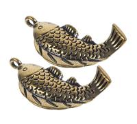 TIDTALEO 2 pièces Porte-clés Carpe Laiton Créatif Pendentif Suspendu et Décoration Pratique pour Clés et Sacs Design Unique et Élégant Lot