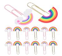 TIDTALEO 20 Trombones de Couleur en Pvc Forme Arc-en-ciel, Clips de Documents de Bureau Lisses et Multi-usages, pour Marque-pages et Enveloppes