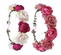 TIDTALEO 2pcs Bandeaux de Mariée Fleurs pour Cheveux en Tissu, Décoration Élégante et Chic pour Coiffure Instantanée, pour Photographie et Voyage