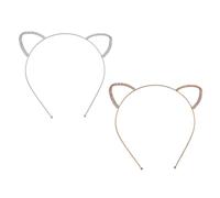 TIDTALEO 2pcs Serrage-têtes Oreilles de Chat en Alliage de Zinc et Cristaux, Accessoire Cheveux Confortable et Pratique pour Fête D'garçon et Filles ou Scène de Spectacle