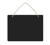 TIDTALEO 4 Pcs Panneaux D'affichage Suspendus en Mdf Noir Recto Verso avec Corde pour Déco Murale Maison, Tableau Noir Pratique pour Écriture et Signalisation en Boutique