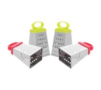 TIDTALEO 4 Pièces Râpe à Fromage Manuelle 4 Faces en Acier Inoxydable Plastique, Multifonction pour Légumes et Fromage, Cuisine Créative et Gain de Place