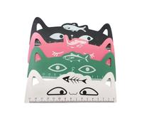 TIDTALEO 4 Pièces Règle en Bois Forme Chat 15cm pour Garçon et Filles Outil de Mesure Précis pour École et e Mathématiques Couleur Aléatoire