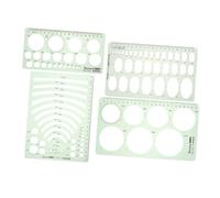TIDTALEO 4 pièces Règle Pochoir Géométrique Plastique Multifonction pour Dessin et Mesure Outils pour Étudiants et Design Artistique