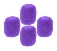 TIDTALEO 4pcs Bonnette Micro Pourpre en Écume Épaisse Lavable Design Antidérapant pour Microphone, pour Performances Professionnelles et Scènes