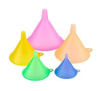 TIDTALEO 5 Mini Entonnoirs en Plastique Cuisine Poignée Courte, Réutilisables, Adaptés aux Flacons à Col Étroit et Contenants D'épices, pour Expériences Scientifiques