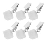 TIDTALEO 6pcs Poids pour Nappe de Table en Pierre et Fer, Pince à Nappe Pratique et Facile à Installer, Clips Blancs Élégants Cuisine, Salle à Manger ou Pique-niques