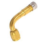 TIDTALEO Adaptateur De Valve De Pneu Coudé à 90° en Laiton - Rallonge De Tige De Soupape Double - Jaune - pour Vélos, Motos, Scooters - Utilisation en Extérieur - Accessoires De Gonflage De Pneus