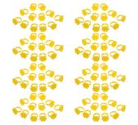 TIDTALEO Anneaux de Rangement pour Colle à Faux Cils en Plastique Jaune Hexagonal, 250 Pièces, Design Nid D'abeille à 7 Emplacements, Léger et Technologie de Durcissement, pour Extensions