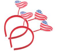 TIDTALEO Bandeaux Fête de L'indépendance 2pcs Rouges en Plastique pour Soirées et Événements, Accessoires Photo Uniques et Adorables pour Célébrer le 4 Juillet