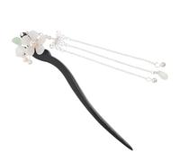 TIDTALEO Bâtonnet à Cheveux Pompon Fleuri en Bois et Verre Vintage Facile à Insérer et Maintien Sûr Accessoire Coiffure Femme Élégant pour Chignon