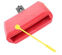 TIDTALEO Bloc de Percussion Latin Rouge en Plastique Pince de Fixation et Maillet, Accessoire pour Batterie et Tambour, Son Clair Naturel, Léger et Portable, Compatible Support Cloche