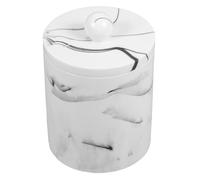 TIDTALEO Boîte à Cotons-tiges en Résine Blanc Marbré Style Européen, Organisateur Simple avec Couvercle, Design Gain de Place pour Usage Cosmétique et Maison Style Style