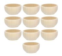 TIDTALEO Bols Artisanaux en Bois Non Peints Style Créatif Lot de 10 Mini Bols Légers et Compacts en Bois Solide pour D'art et Festivals