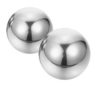 TIDTALEO Boules de Baoding pour Activités Extérieures et Voyages D'affaires 1 Paire en Acier Inoxydable Argenté pour Massage des Mains, Solide et Faciles à Utiliser
