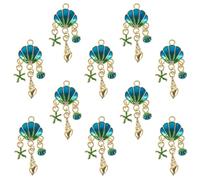 TIDTALEO Breloques Coquillages et Escargots en Alliage pour Création de Bijoux, Pendentifs Diy, 10 Pièces, Accessoires Légers et Résistants pour Bracelets et Colliers