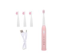 TIDTALEO Brosse à Dents Électrique 5 Modes Poils Souples Rose Étanche et Rechargeable Usb, Protège les Gencives et L'émail pour Garçon et Filles