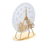 TIDTALEO Calendrier de Bureau Circulaire à Rotation Manuelle en Fer Calendrier Perpétuel en Métal Doré Décoration Élégante pour Espace Professionnel et Bureau