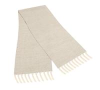 TIDTALEO Chemin de Table Style Ferme Rustique Tissé Main en Coton et Lin avec Pompons Beige Décoration Champêtre pour Anniversaire ou Repas en Famille