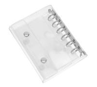 TIDTALEO Classeur Mini Carnet Rechargeable Transparent avec Fermeture à Bouton-pression A7 Structure à Anneaux 5-ronds en Pvc pour Budget Enveloppes en Espèces